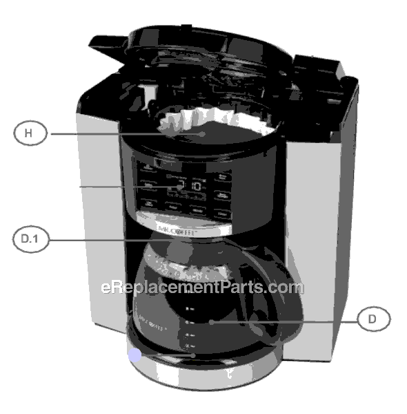 Page A Diagram and Parts List for LWXSS33  Mr Coffee Coffee Maker